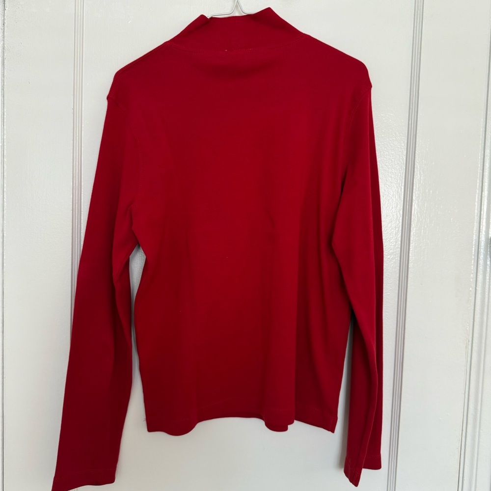 Red Jones Sport Long Sleeve Mock Turtleneck